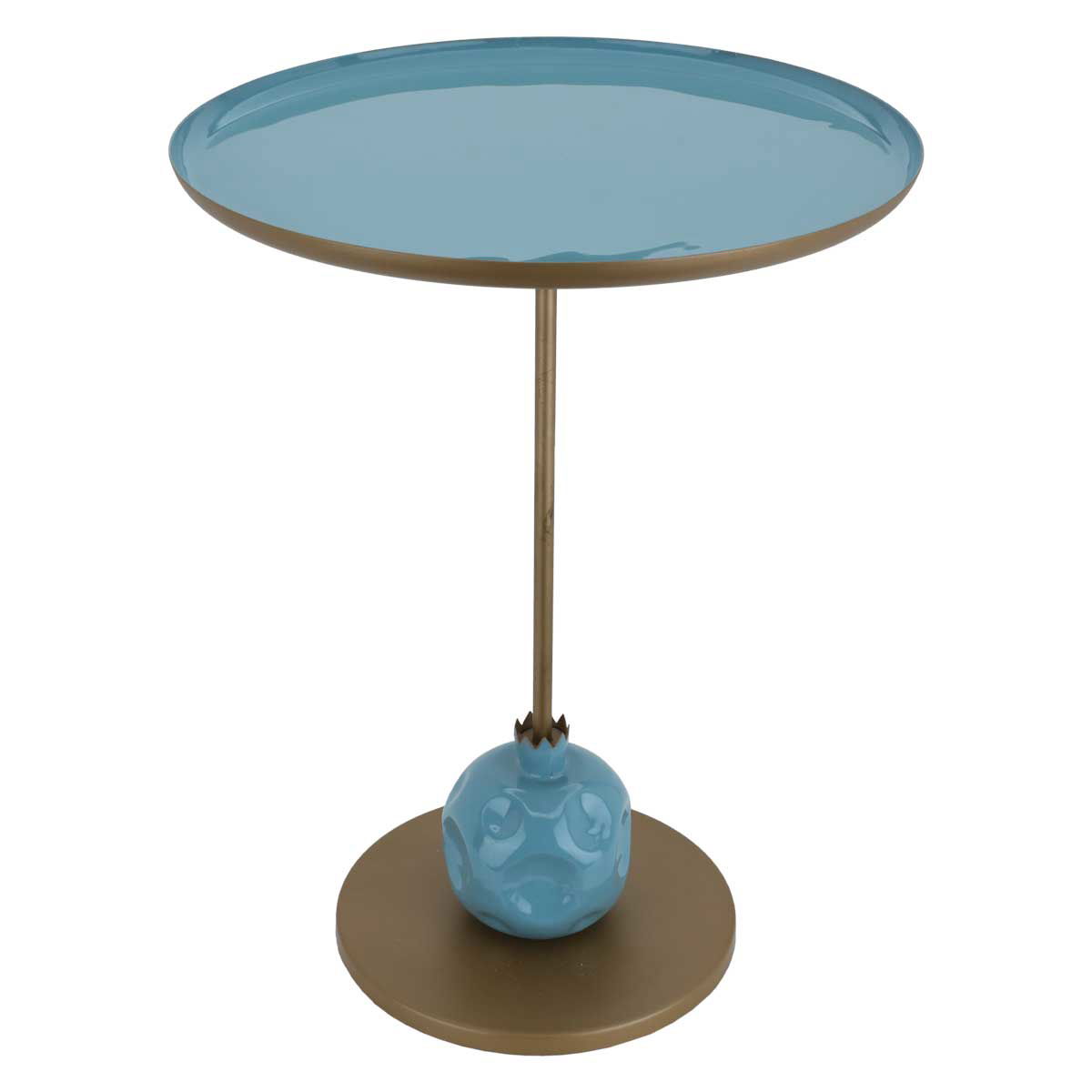 Al Saif Gallery steel serving stand, circular, with a gold-cyan base product image