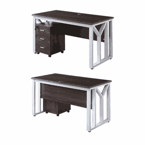 مكتب إداري مودرن خشب MDF، 75×140×70 سم - بني ابيض product image 2