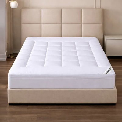 Dream Bed Mattress Topper, Double Microfiber, 10cm Thick, Elasticated Edges, 140x200cm - White product image 3