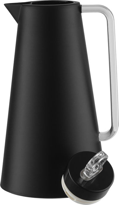 ترمس جلوري، 1 لتر، خامة داخلية زجاج، يد شفاف، غطاء ضغاط - اسود product image 4