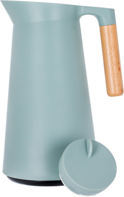 Timeless Linda Thermos, 1 liter, wooden handle, thermal glass inner container, plastic outer shell - dark green product image 4