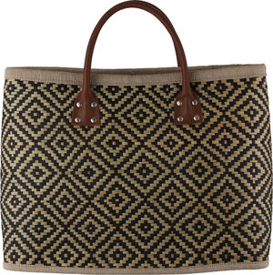 حقيبة خوص السيف غاليري، 41x17x36 سم - بيج اسود product image