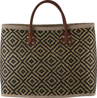 حقيبة خوص السيف غاليري، 41x17x36 سم - بيج اسود product image 1