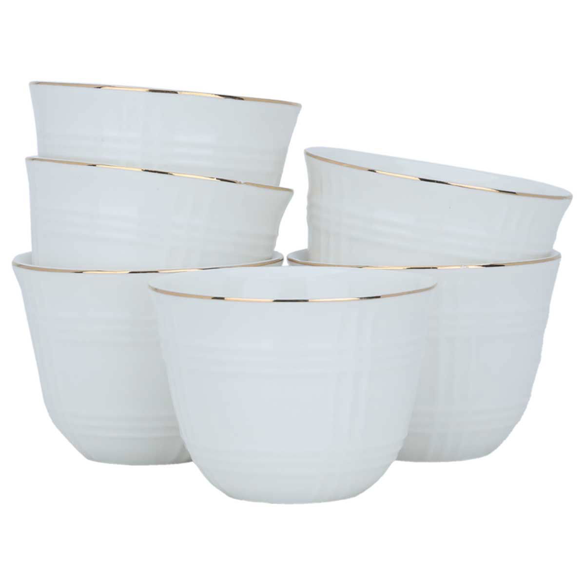 طقم فناجين قهوة عربي السيف غاليري، بورسلان، 12 حبة - أبيض product image