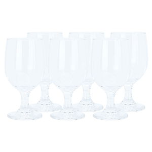 Al Saif Gallery glass cups set, 370 ml, with base - transparent product image
