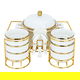 Al Saif Gallery Soup Heater Set With Porcelain Stand, 15 Pieces - Golden White product image 2