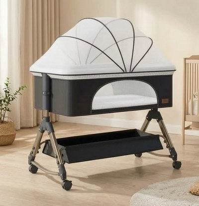 Iron baby cot, 80x50 cm - Black product image 2