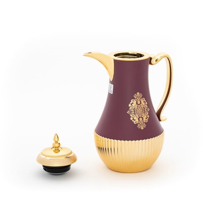 طقم ترامس نورسين السيف غاليري، 1 / 0.75 لتر، 2 قطعة، حافظة داخلية زجاج حراري - عنابي ذهبي product image 3