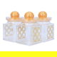 طقم علب بهارات بلاستيك السيف غاليري، مربع، منقوش ذهبي، 3 قطع - شفاف product image 1