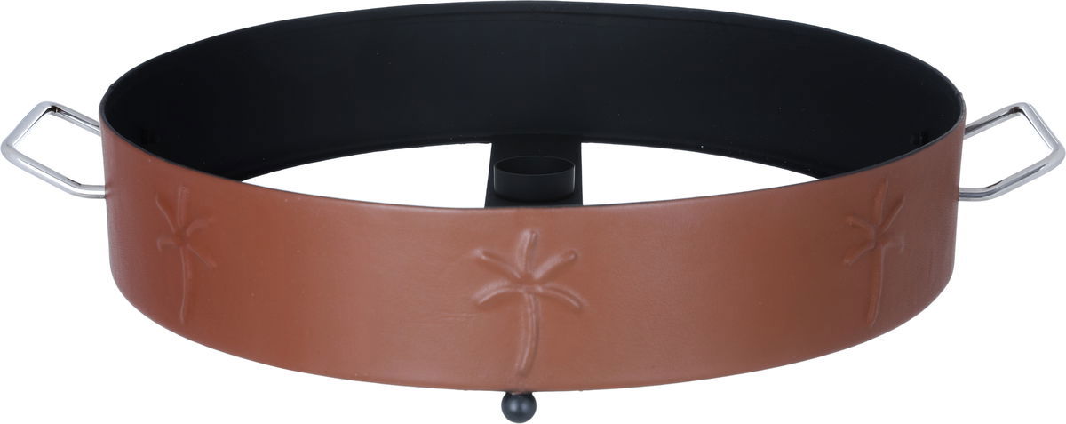 Al Saif Gallery Steel Food Warmer, 54 x 46 x 14 cm, Round, Double Bowl, Wooded Pattern, Large - Brown product image 6