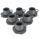 Al Saif Gallery Turkish coffee cups and saucers set, 12 pieces - golden gray product image 2
