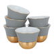 Al Saif Gallery porcelain Arabic coffee cups set, gold base, 6 pieces - light grey product image 1