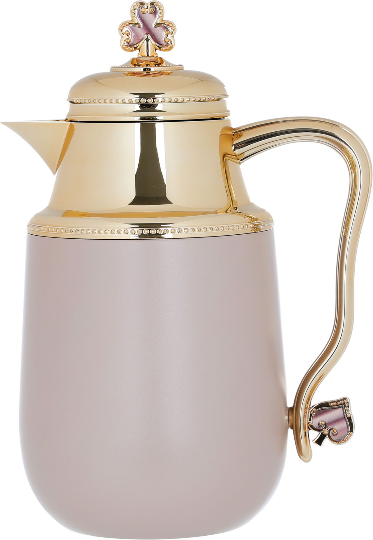 Al Saif Gallery Fatima thermos set, 1/0.7 litre, gilded, two pieces, thermal glass inner case, steel outer shell - brown product image 2