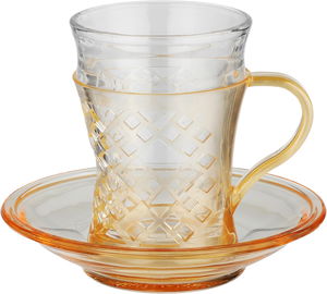 طقم بيالات مارية زجاج سيف بلص، 12 قطع - شفاف برتقالي product image 2