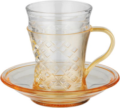 طقم بيالات مارية زجاج سيف بلص، 12 قطع - شفاف برتقالي product image 2