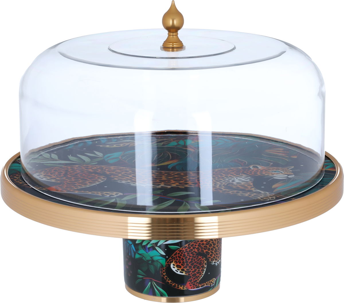 Al Saif Gallery steel serving stand, circular, transparent - colored cover product image