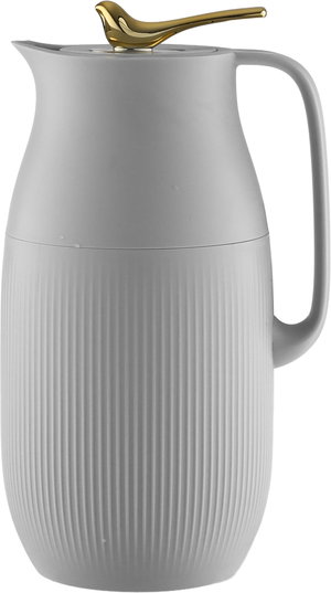 Al Saif Gallery Royal 6 thermos, 1.6 liters, glass inner container, plastic outer shell - light gray product image 2