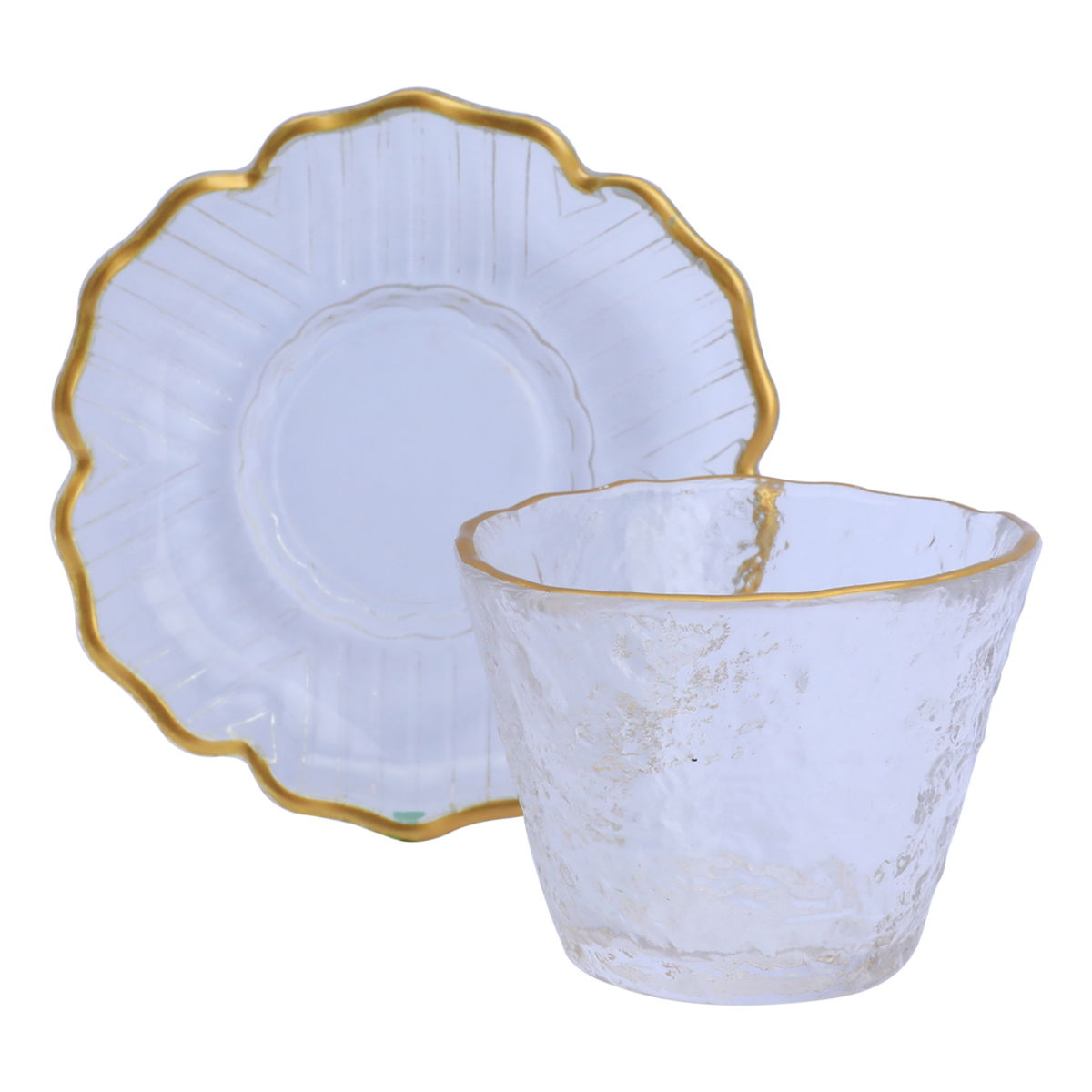 Al Saif Gallery Glass Arabic Coffee Cups and Saucer Set, 12 Pieces, 90 ml - Clear product image 1