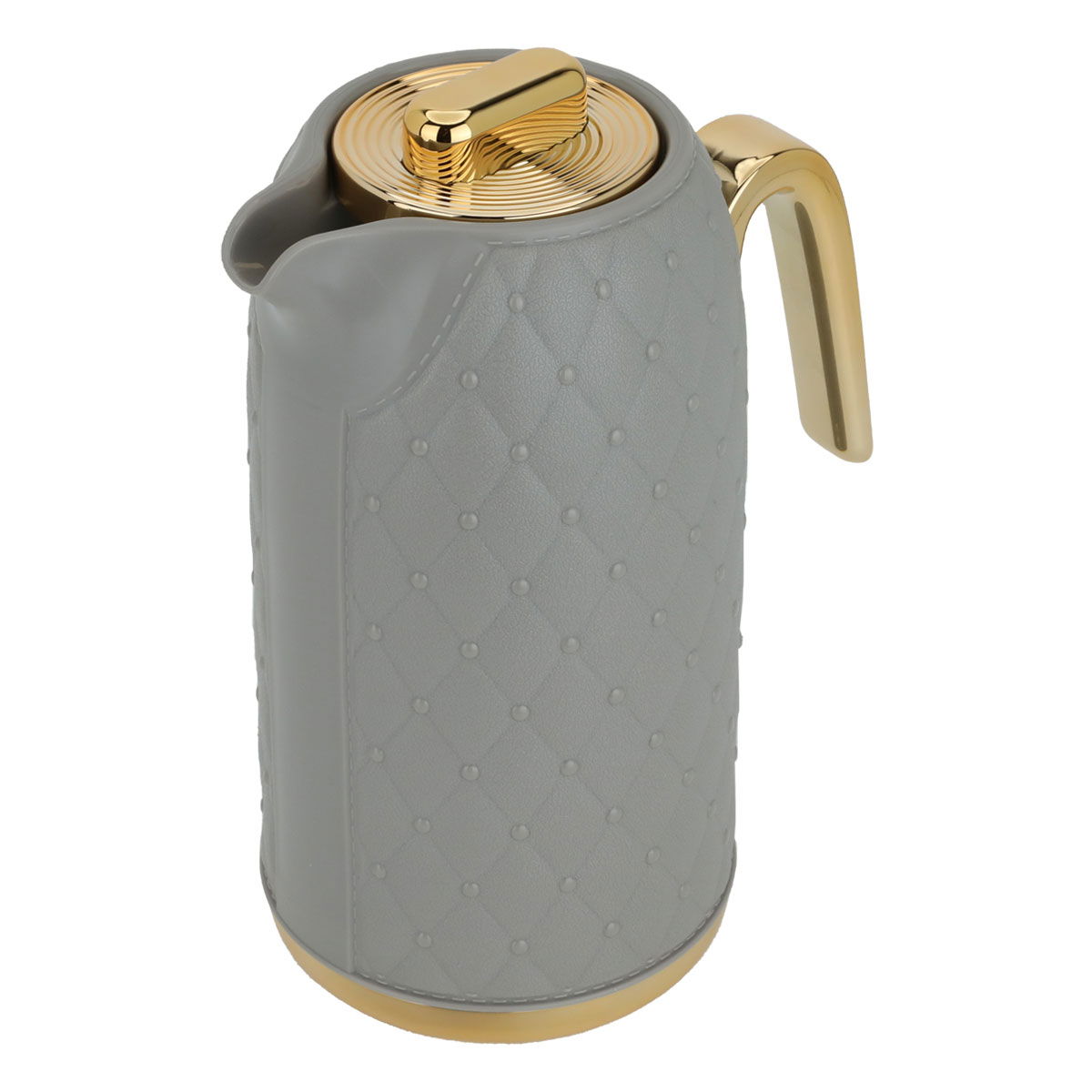 Timeless rattan thermos, 1 liter, golden handle, thermal glass inner container, plastic outer shell - brown product image 2