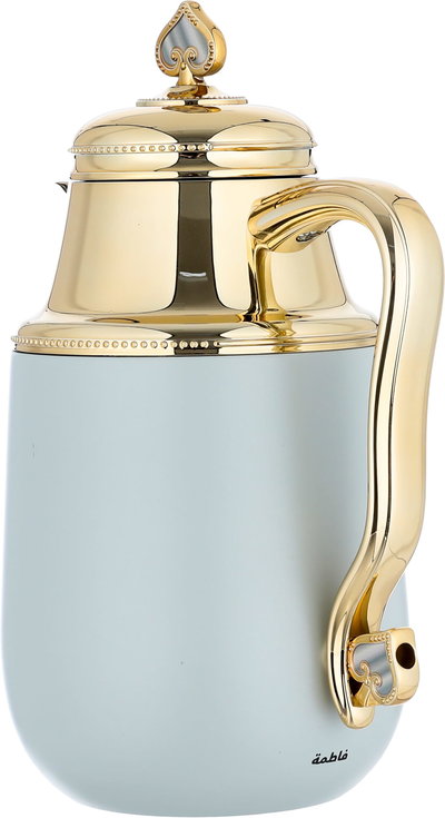 Al Saif Gallery Fatima thermos set, 1/0.7 liter, 2 pieces, thermal glass inner container, steel outer shell - light gray product image 6