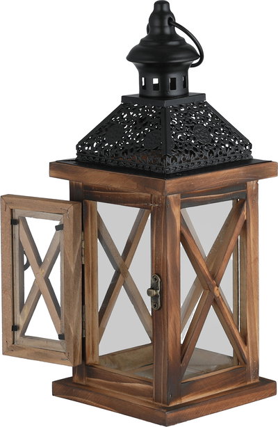 Al Saif Gallery Ramadan lantern, multi-material, 12x12x30cm - black brown product image 3