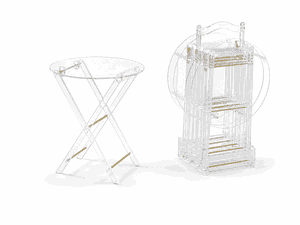 طقم طاولات اكرايلك، 4 قطع - شفاف ذهبي product image 2