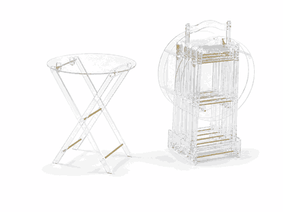 طقم طاولات اكرايلك، 4 قطع - شفاف ذهبي product image 2