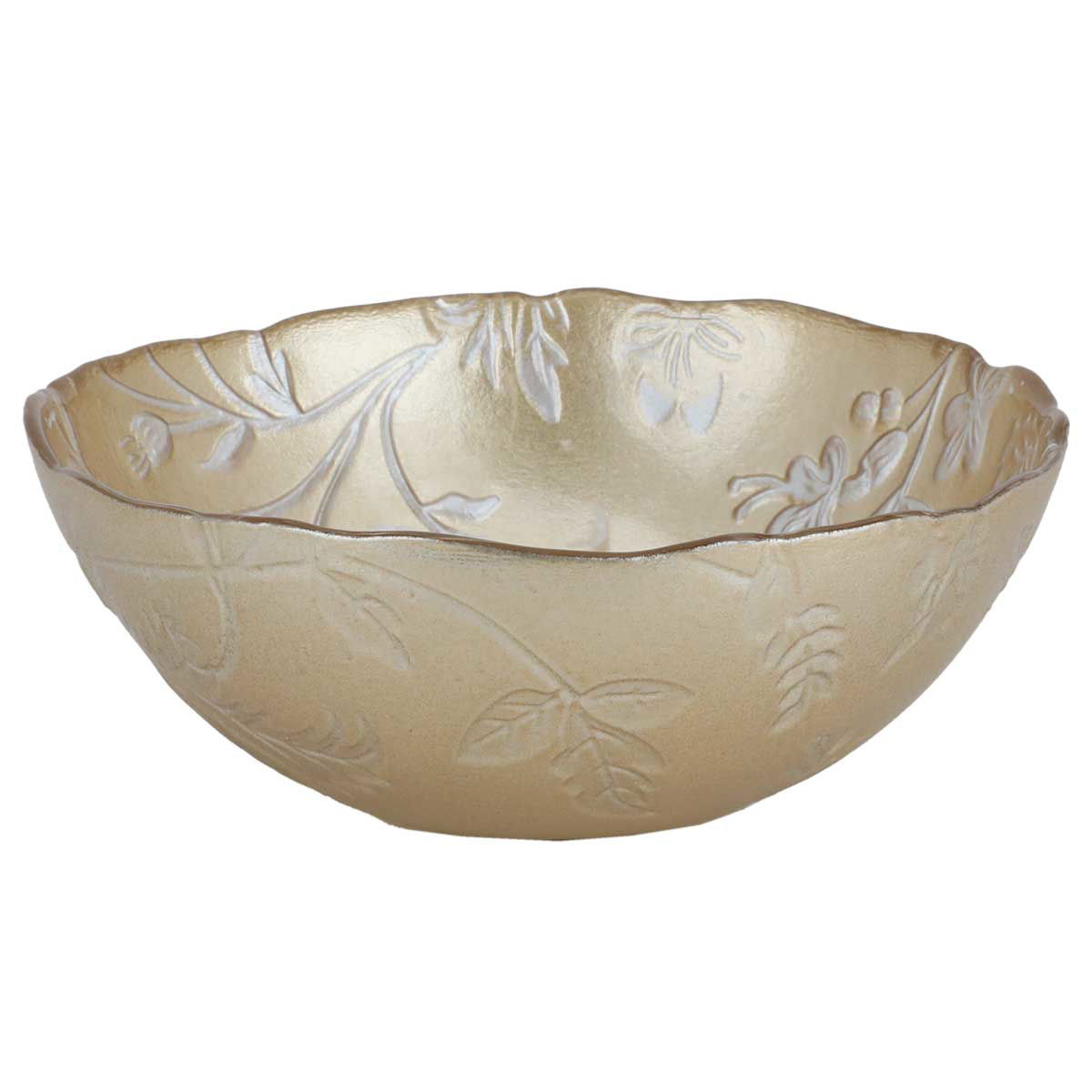 Al Saif Gallery Glass Serving Bowl, 15X15X5.5 Cm - Gold product image