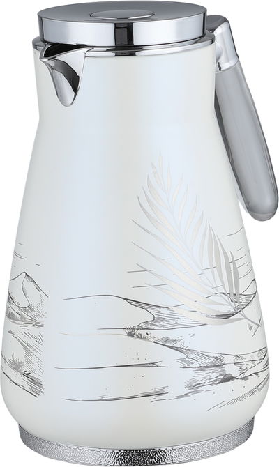 طقم ترامس سكون السيف غاليري، 0.75 / 1 لتر، 2 قطعة، حافظة داخلية زجاج، هيكل خارجي أستيل، ضغاط، يد شفاف - أبيض لؤلؤي فضي product image 4