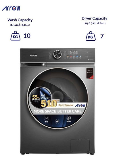 RO-11FWDDTS Automatic Washing Machine, 10 kg, Drying 7 kg, Front Loading - Dark Gray product image 3
