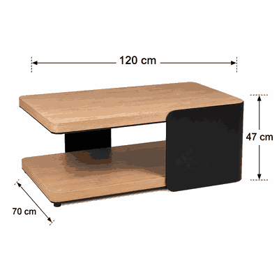 طقم طاولات خشب MDF و معدن، 3 قطع - بنى اسود product image 3