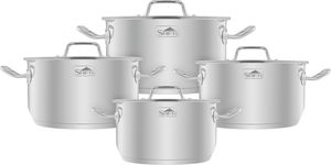 طقم قدور بوهارا ستاينلس استيل السيف، 8 قطع - فضي  product image