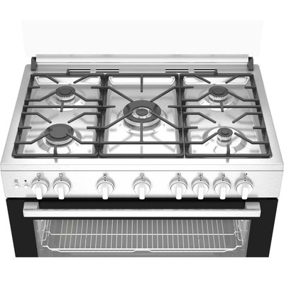 فرن غاز بيكو، 5 شعلات، 90×60 سم، مروحة توزيع حراري، BGGR 11127 GX - فضي product image 4
