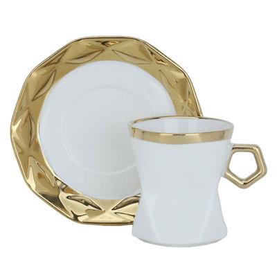 طقم فناجين قهوة بورسلان السيف غاليري، 12 قطعة، صحن - أبيض product image 1