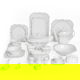 Alsaif Gallery Porcelain Dinner Set, 166 Pieces, Gold Engraving - White product image 1