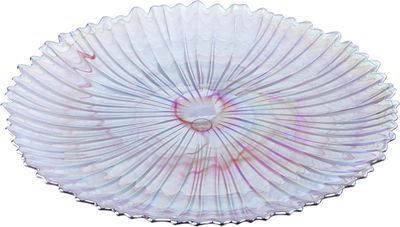 Alsaif Gallery Glass Dessert Serving Platter, 32.5x32.5x2.5 cm - Clear Blue product image 2
