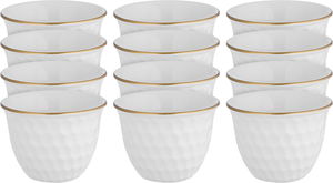 Al Saif Gallery porcelain Arabic coffee cups set, hexagonal shape, 12 pieces - light gray product image