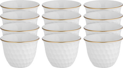 Al Saif Gallery porcelain Arabic coffee cups set, hexagonal shape, 12 pieces - light gray product image 1