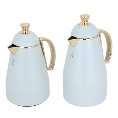 Al Saif Gallery Ruwayda thermos set, 1 liter, thermal glass inner container, steel outer shell - white product image 3