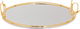 Steel topper with golden edges and handle Al Saif Gallery, 43 x 30 x 1.7 cm, medium, oval - silver product image 1