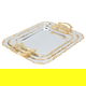 طقم طوفريات استيل السيف غاليري، 3 قطع، مستطيل - فضي بنقش بحافة ذهبي 3 قطع product image 1