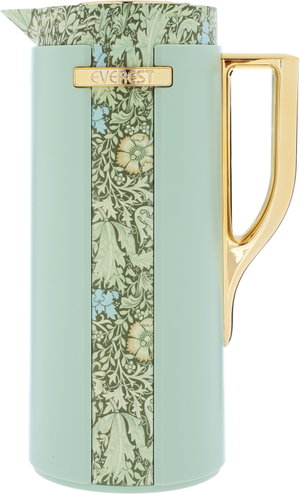 Wedad Everest Thermos, 1 Liter, Floral, Golden Handle, Inner Glass, Pressure Cooker - Light Green product image 2