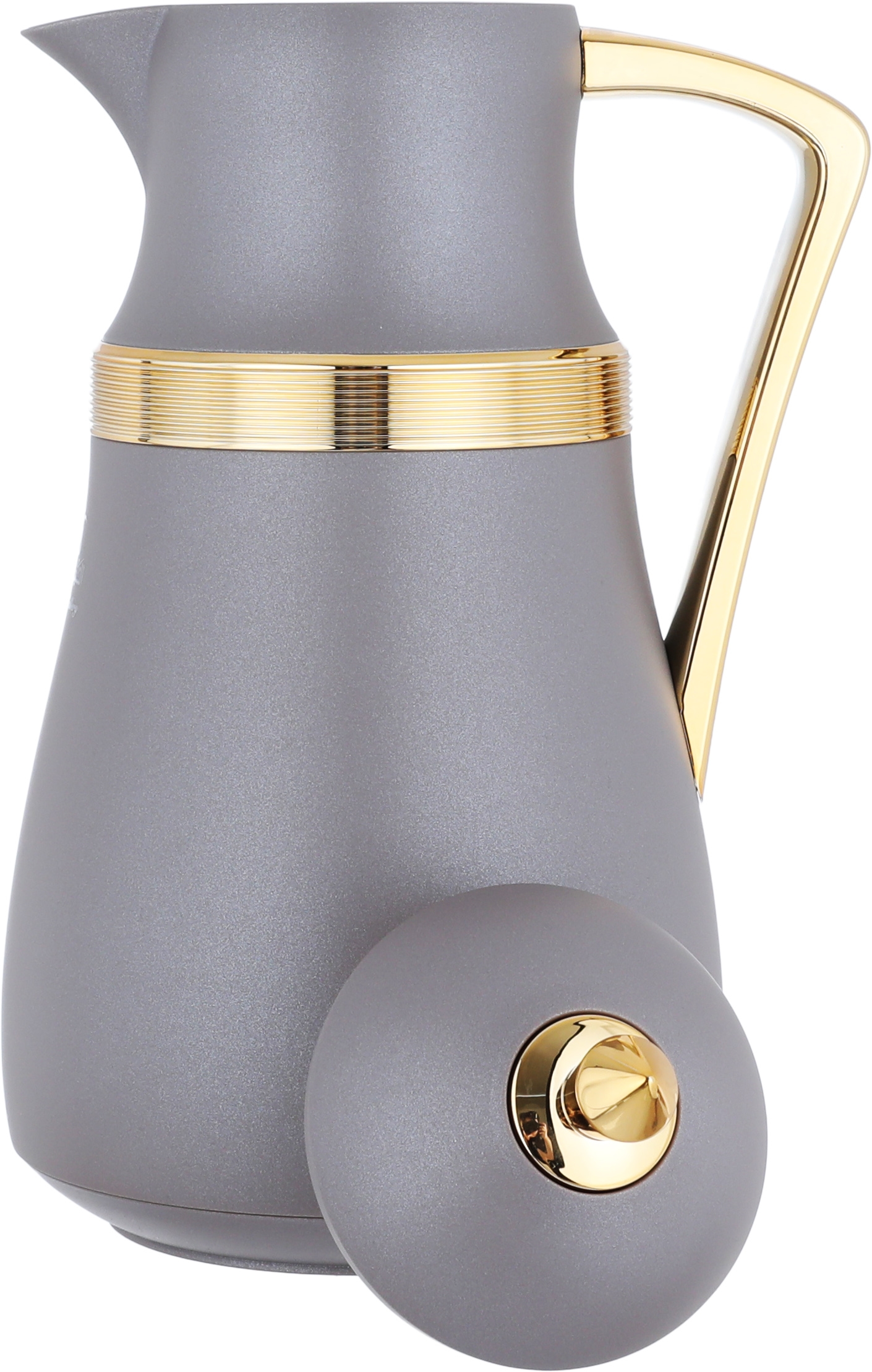 Al Saif Gallery Najd thermos set, 1 liter, thermal glass inner shell, plastic outer shell, 2 pieces - golden cappuccino product image 9