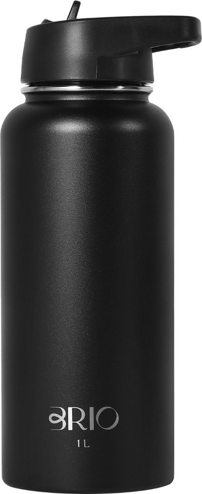 Brio Stainless Steel Bottle Thermal Mug, 1 Liter - Black product image 2