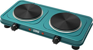 موقد سطح كهربائي ويننج ستار، 2 عين، 1000 واط، 5 مستويات، مؤقت، ST-9638 - تركواز product image