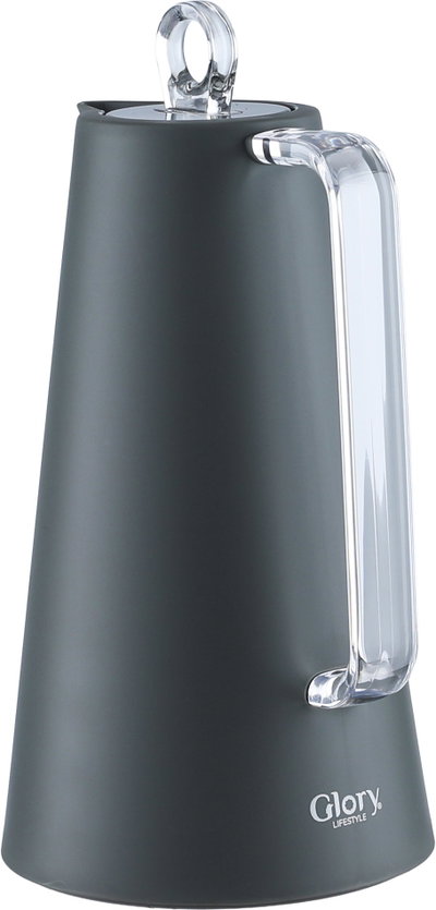 Glory Helena Thermos, 1 Liter, Glass Interior, Transparent Handle, Push-Button Lid - Dark Gray product image 3