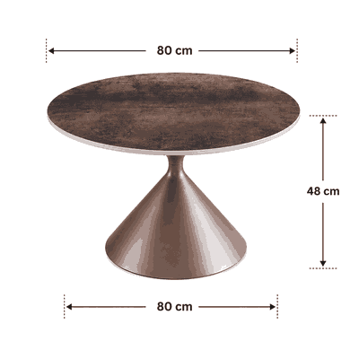 طقم طاولات سيراميك و معدن، 7 قطع - بنى اسود product image 3