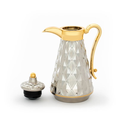 طقم ترامس روافد 2 السيف غاليري، 1 /1 لتر، 2 قطعة، حافظة داخلية زجاج حراري - فضي ذهبي product image 3