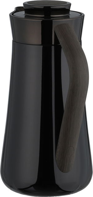 ترمس الهدا ستانلس استيل السيف غاليري، 0.7 لتر، يد خشبي غامق، خدمة ذاتية، ضغاط - أسود لامع product image 2