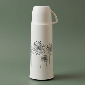 Helios thermos, heat preservation, 0.5 liters, thermal glass inner container, plastic outer shell - white product image